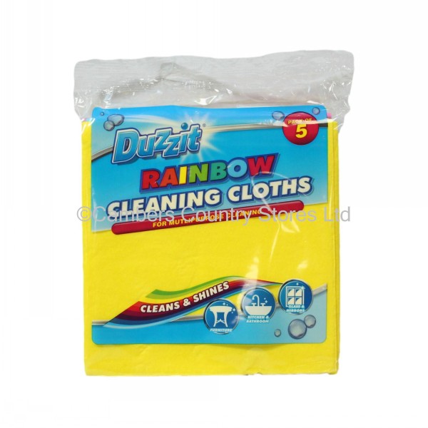 Duzzit Multi Purpose Rainbow Cleaning Cloths 5 Pack Cambers Country Store